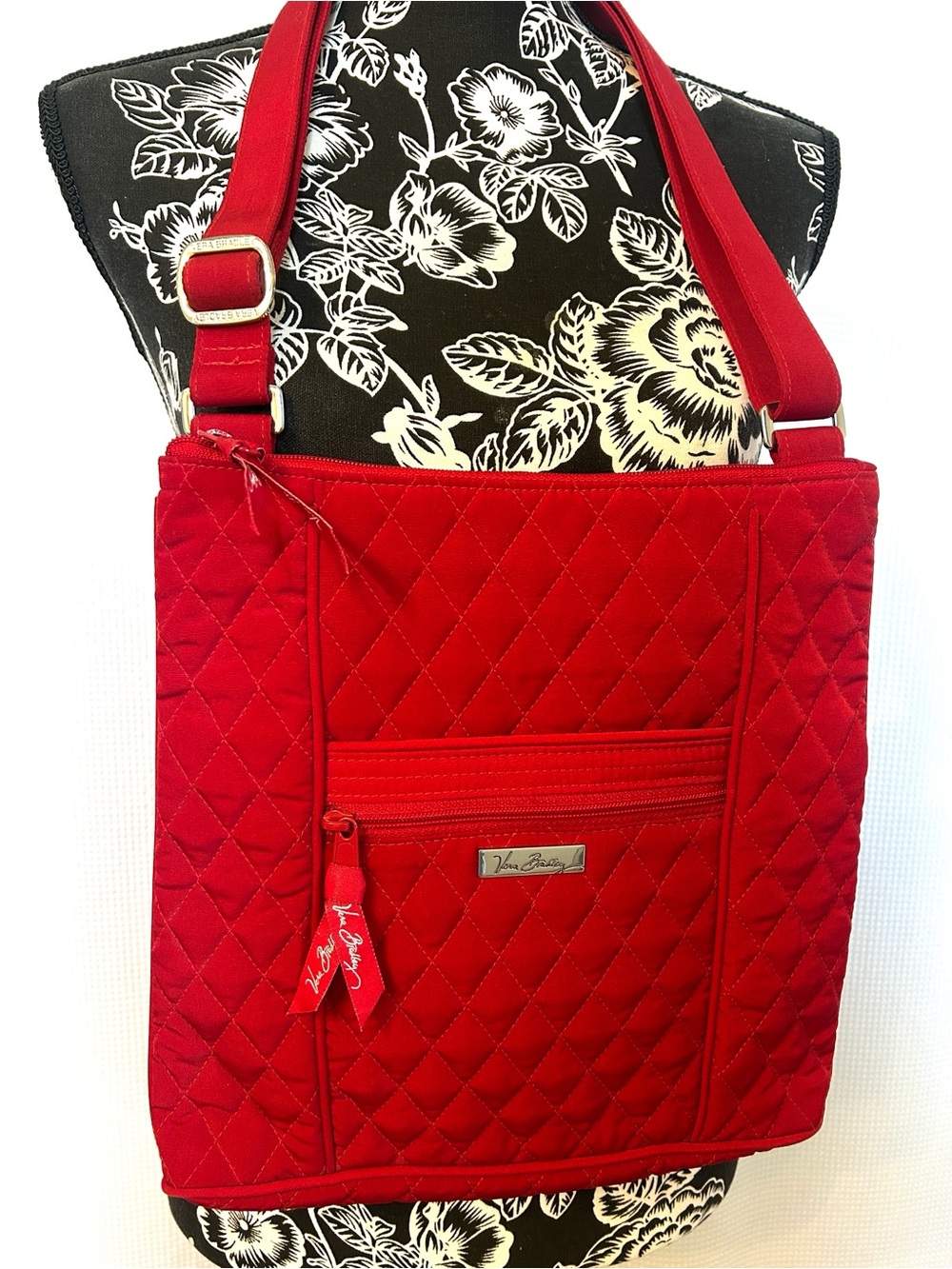NEW Vera Bradley Tango Red Hipster Crossbody Bag Quilted Tote Purse - Picture 3 of 15